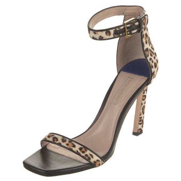 Stuart Weitzman Leopard Stiletto Sandal Heeled Nudist Minimalist Size EU 40.5 - Picture 1 of 5
